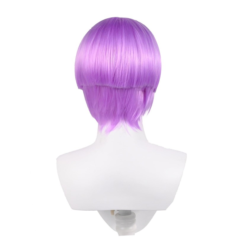 abouder Light Purple Wig Undercut Parted in the Middle Men