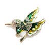 bobauna - Broche de colibrí esmaltado Verde con Diamantes de