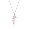 Elli Women's Necklace Feather Star Pendant Bi-Colour in 925 Sterling