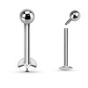 PiercedOff 316L Surgical Steel Labret with Internally Threaded Ball -