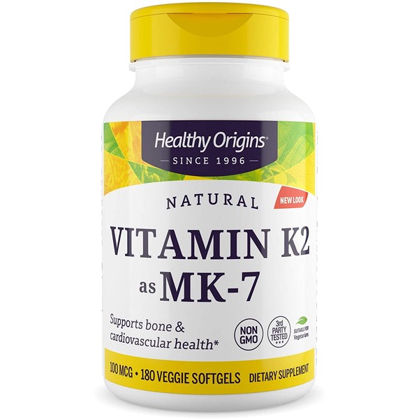 Healthy Origins Vitamin K2 As MK-7 Supplement, 100 mcg, 180 Count