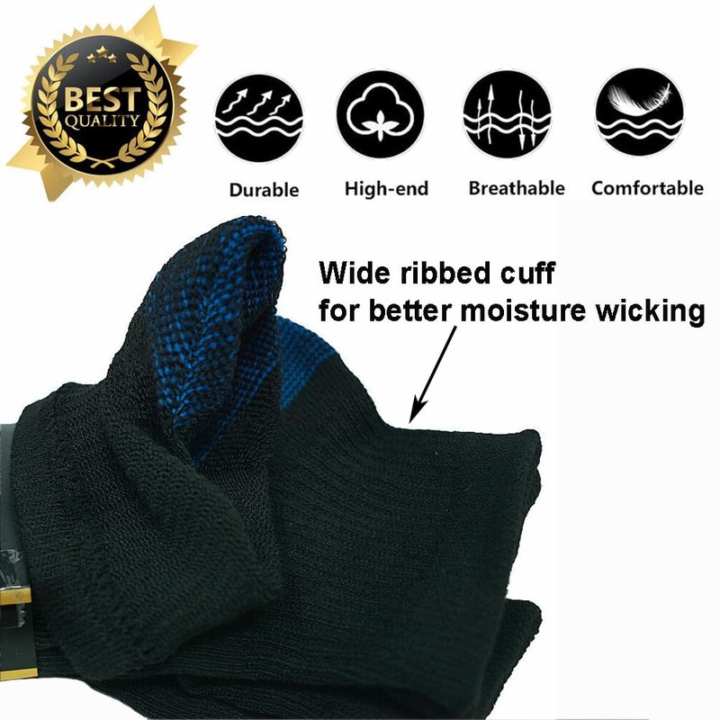 Glory Max 12 Pairs Men's Performance Cotton Cushioned Athletic Ankle