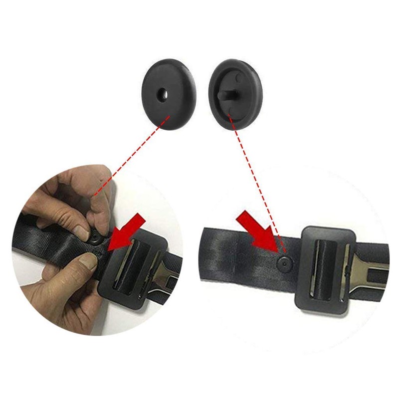 LEEQ 15 Sets Black Seat Belt Stopper Buttons Non-slip Buckle
