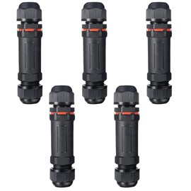 PENGLIN 5PCS Waterproof IP68 3-Pole Junction Box Cable Connector, 3 PIN Wire Connector Ø 4-12 mm for Outdoor Underground Cable, Junction Box, Street Landscape Lights, Cable Sleeve, Connection Box