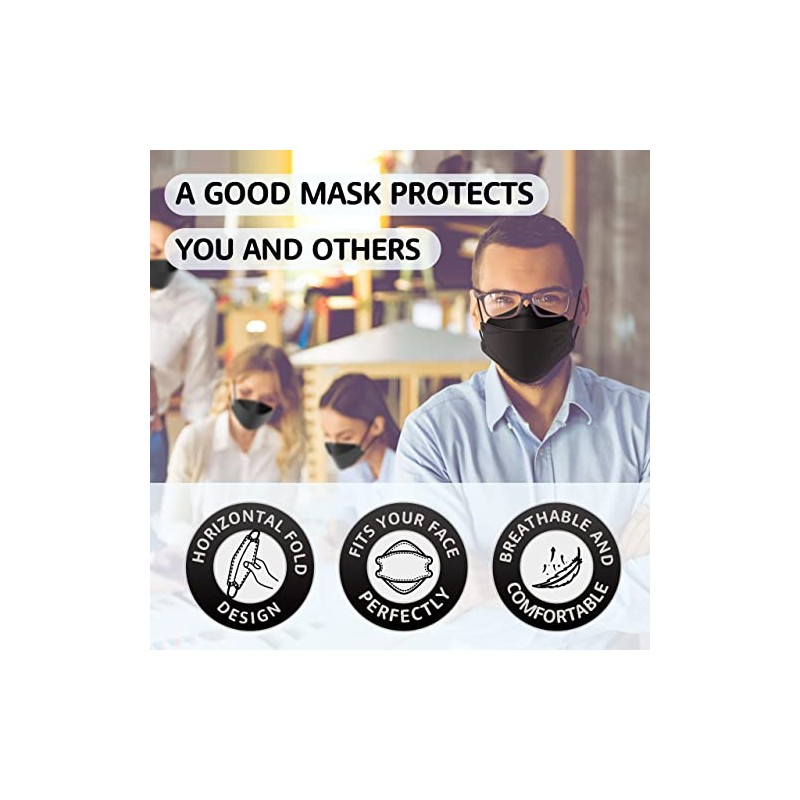 LEVENIS KN95 Face Masks 50 Pack, Breathable Comfortable and Disposable