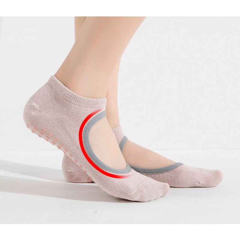 Bule Maple Pilates Socks, Yoga Socks, Anti-Slip, Grip Socks, navy