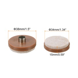 uxcell 24 Pcs Nail on Felt Pads 1.5" Round Furniture Pads Chair Slides Glides Floor Protector for Wooden Furniture Chair Tables Leg