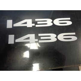 TRACKER 1436 DECAL PAIR (2) 5 3/4" X 3/4" WHITE 34988 MARINE BOAT