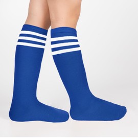 Benefeet Sox Toddler Soccer Socks Navy Blue Kids Soccer Socks White Three Stripes Girls Knee High Socks Long Tube Colorful Cotton Youth Soccer Socks Neon Solid Color Softball Baseball Socks Gifts