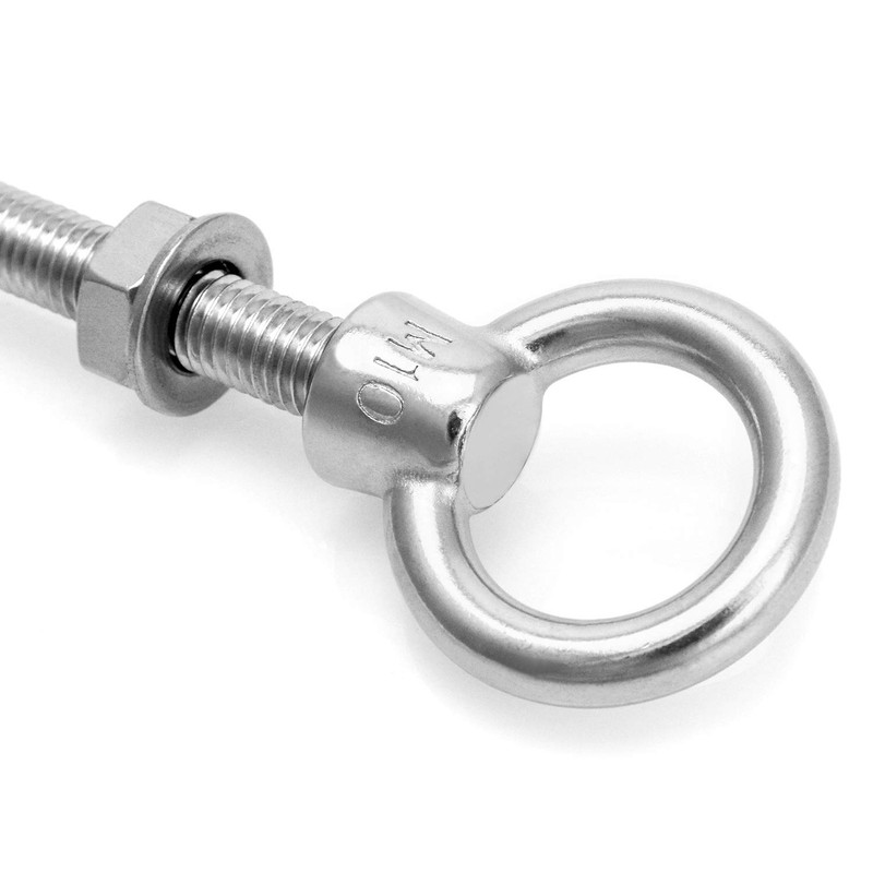 QWORK Stainless Steel Machinery Eye Bolt with Shoulder, 5 Pack