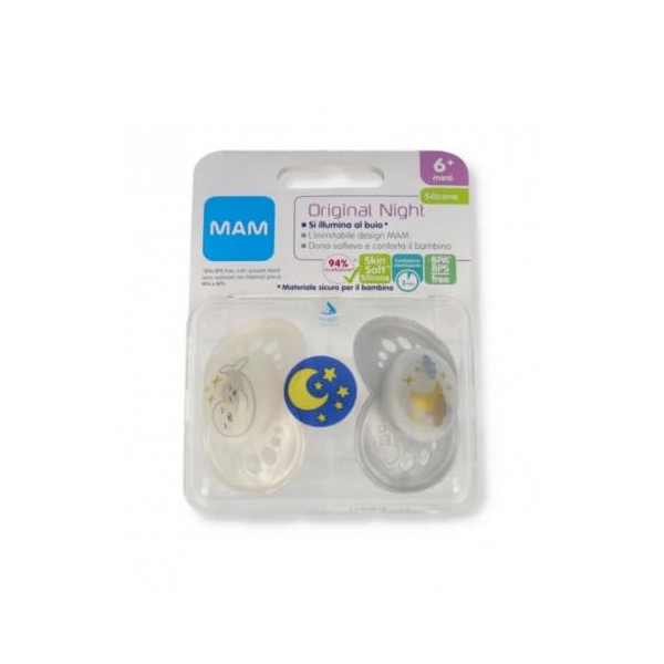 MAM Original Schnuller, leuchtend, 2er Set, Größe 6+ Monate, Sauger