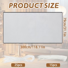 FAINCA 300 x 79 cm Stair Safety Net, Stair Protective Net for Children, Safety Net Stairs with Nylon Rope, Long Buckle Strap, Safety Net for Children, Pets, Toys (Black)