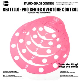 Beatello Pro Drum Dampeners 5-Piece Set | All-Size Universal Fit for 8"-16" Drums | Control OvertonesColor: Pink