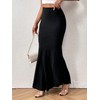 GORGLITTER Women's Ruffle Hem Pencil Maxi Skirt High Waist Elegant