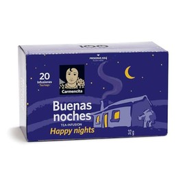 Carmencita. Happy Nights Tea Infusion. Buenas Noches (20 teabags). 32g (1.13oz). Pack of 2.