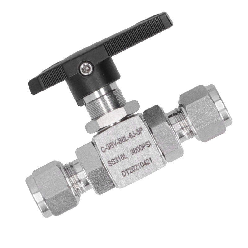 Ball Valve Stainless Steel 3Piece Type StraightThrough Ferrule Equipment SS316L