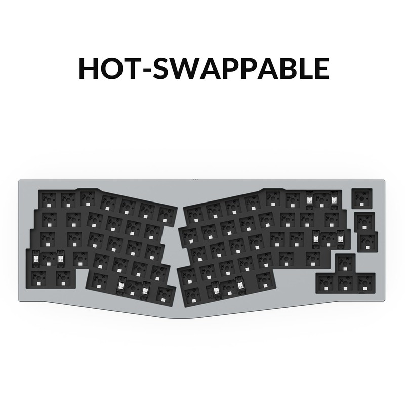 Keychron Q8 Wired Custom Mechanical Keyboard, 65% Alice Layout QMK/VIA