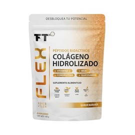 ForzaTech FLEX Péptidos Bioactivos de Colágeno Sabor Naranja 500g Colágeno Vitamina C Glucosamina MSM