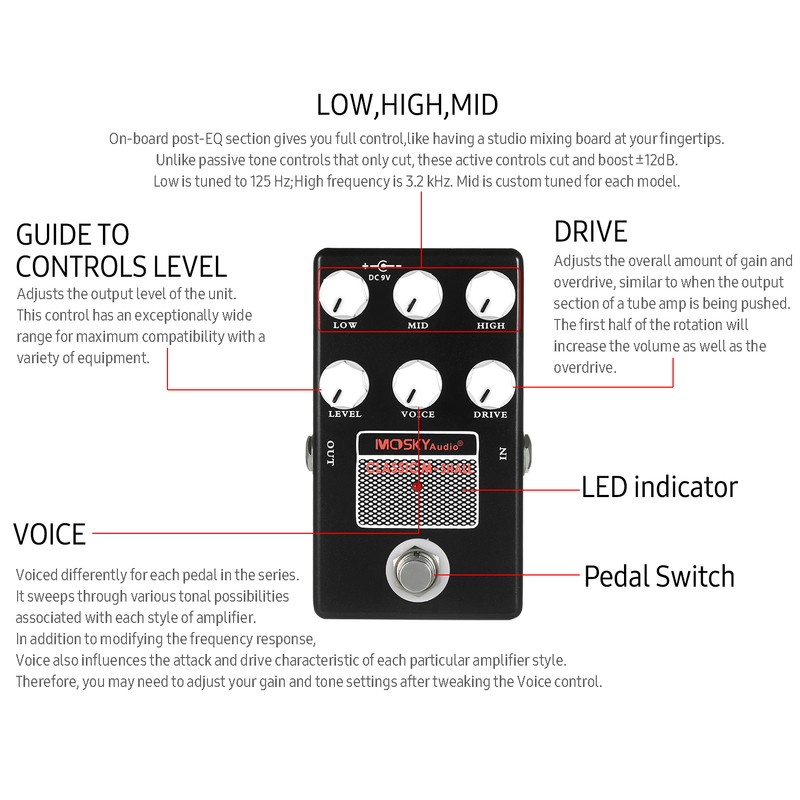 MOSKYaudio CLASSIC M-SHALL Speaker Simulator Cabinet Simulator Guitar Effect Pedal