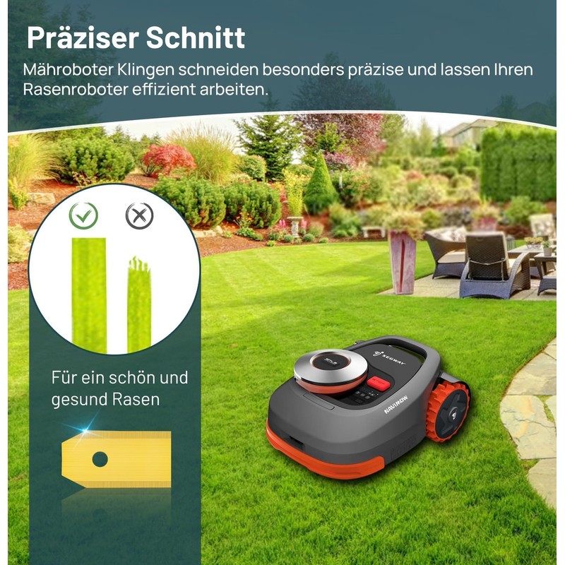 HAUSPROFI 30 x titanium robotic lawnmower blades, replacement blades, ultra-sharp,