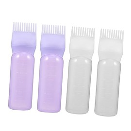 FRCOLOR Botella Aplicadora Para Teñir El Cabello Con Peine 4 Piezas (2 2 Moradas) Herramienta De Salón Plástico Duradero Diseño Ergonómico Adecuado Para Uso Profesional y Doméstico
