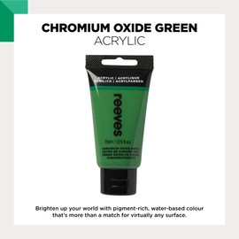 Reeves Acrylic Colour Tube, Oxide Chromium Green, 75 ml