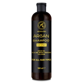 Argan Shampoo for Men 500 ml - Shampoo with Argan Oil - Silk Protein and Wheat Protein - Soft and Smooth Hair - Hair Shine - Hair Care - Scalp Care - For All Hair Types