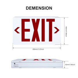 Qllite Green/Red Exit Sign, LED Emergency Exit Light with Battery Backup, UL Listed, AC 120-347V, Exit Signs with Emergency Lights, Commercial Emergency Lights for Business Single/Double Sides