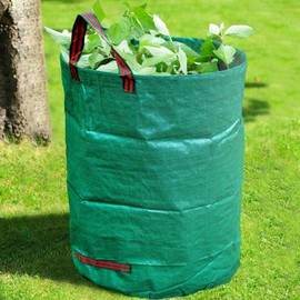 GroundMaster Round Garden Waste Sack 100 Litres - Garden Bag Stable, Robust & Reinforced - Big Bag Leaf Bag - Garden Waste Bag - Multi-Purpose Large Bag for Garden Waste, Construction Rubble, Lawn