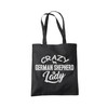 Crazy German Shepherd Lady Tote Bag - black One Size