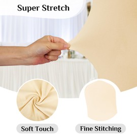 DREAMANIA 2pcs Chair Covers Stretch Parsons Skirt, Durable Washable Universal Chair Slipcover, Super Fit Spandex Chair Seat Protector Cover for Hotel, Ceremony, Home(Champagne)