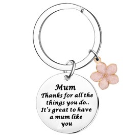 Nfyxcaz Mother's Day Gifts Mum Gifts From Daughter Son Mum Keyring Birthday Gifts For Mum Christmas Thanksgiving Gifts For Mother