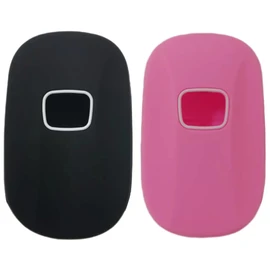 REPROTECTING Silicone Rubber Key Fob Cover Compatible with (5 Buttons) 2022-2025 Honda Accord Civic HR-V CR-V Pilot Sport SI EX EX-L Touring (Black Pink)