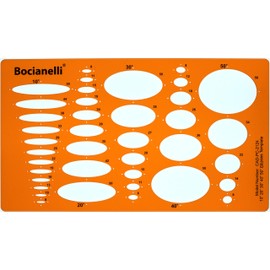 Ellipse Template for Technical Drawing - Ellipse Drawing Stencil 10 20 30 40 50 Degrees - Technical Drawing Stencil for Student Engineer Architect Graphic Designer - Stencil Ellipses
