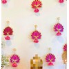 Estationeryhouse Rani Pink lotus/Varamahalakshmi/Lakshmi decor/Gruhapravesham decor/Seemantham decor/Lakshmi pooja/Ugadi/Sankranthi/Indian backdrop 10