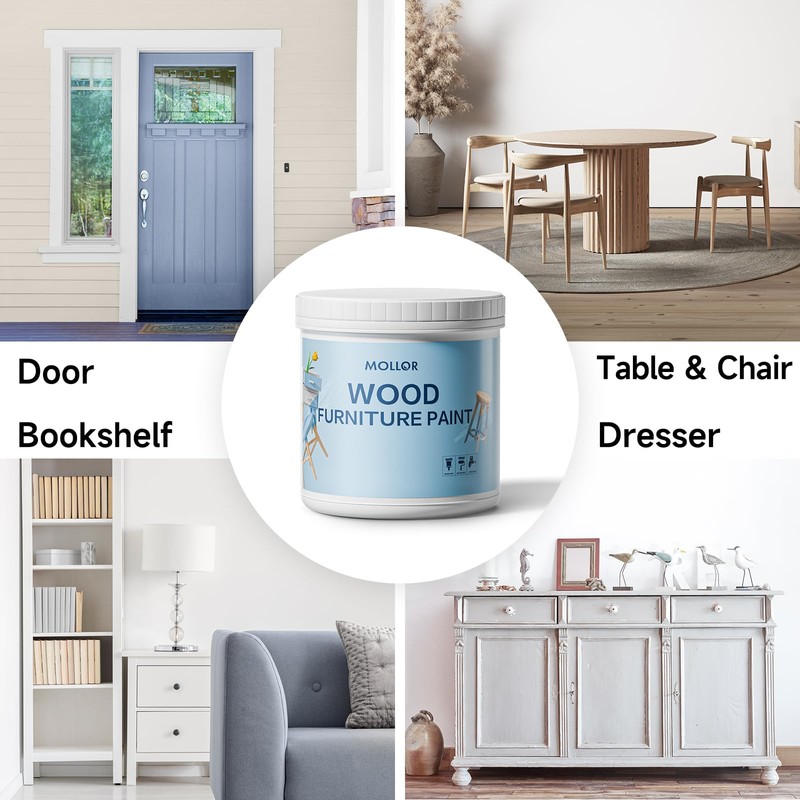 Mollor Matte Finish Wood Paint for Furniture, Durable Cabinet Countertop