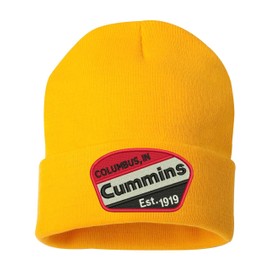 ALLNTRENDS Beanie Hat Cummins Engines Warm Car Lovers Winter Hat (Gold)