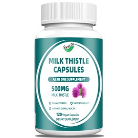 QANLOI Milk Thistle Supplement with Aloe Vera and Apple Cider Vinegar and NAC - Improve Immunity & Enhance Energy - 120 Vegan Capsules