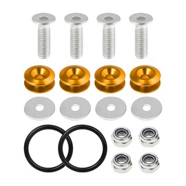 Lyxheth Bumper Quick Release, Car Bumper Clips, Quick Release Trunk Front Rear Bumper Holder Kit with Washers & Screws, Bumper Repair Clip Universal for Car Front and Rear Bumper (Gold)