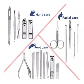 Kv.Yshqlne Kit De Manicura Para Pedicura, Juego De Cortaúñas 19 En 1, C