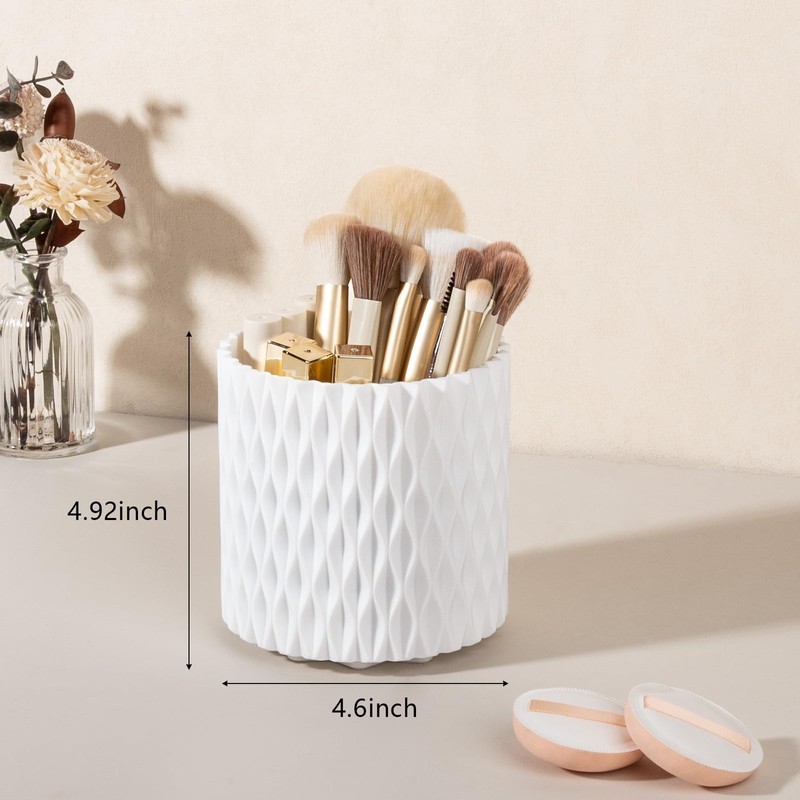 Anyoifax Makeup Brush Holder Organizer 360°Rotating Make Up Brushes Container