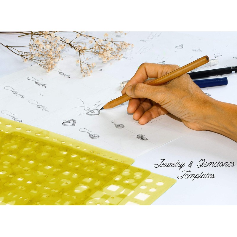 Traceease Jewelry Designing Template Drafting Tools Gemstone MultiSize Jewellery Stencil-