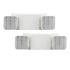 SPECTSUN Emergency Light White, Commercial Emergency Light with Battery Backup, Emergency Lighting Fixture/Emergency Light Combo/Emergency Sign Light//Emergency Light Home - 1 Pack (Square Head)