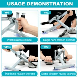 Arm Bike for Physical Therapy Table Top, Hand Cycle Exerciser Pedal for Seniors Upper Body, Portable Home/Office Stroke Rehab Equipment for Shoulder Wrist, Adjustable Resistance(with Extra Handle)
