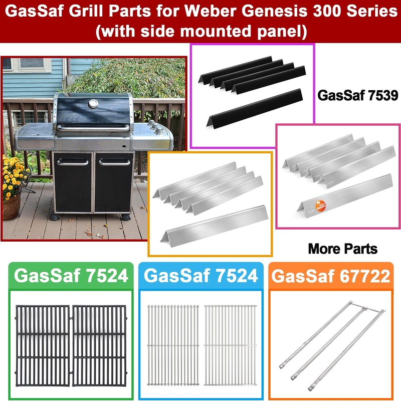 GasSaf 24.5 inch Flavorizer Bar Replacement for Weber 7539, 7540,