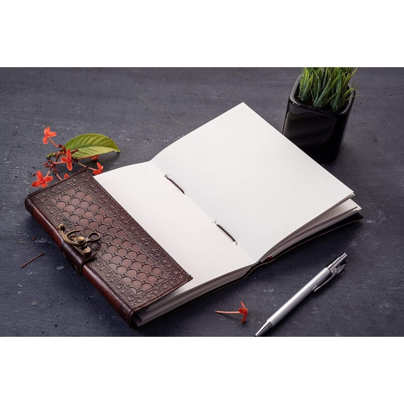 URBAN LEATHER Double Dragon Embossed Journal for Men Women, Sketchbook