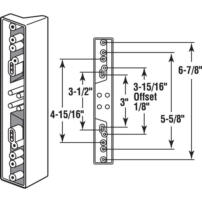 Prime-Line C 1096 Sliding Door Outside Pull, 3-15/16 & 4-15/16,