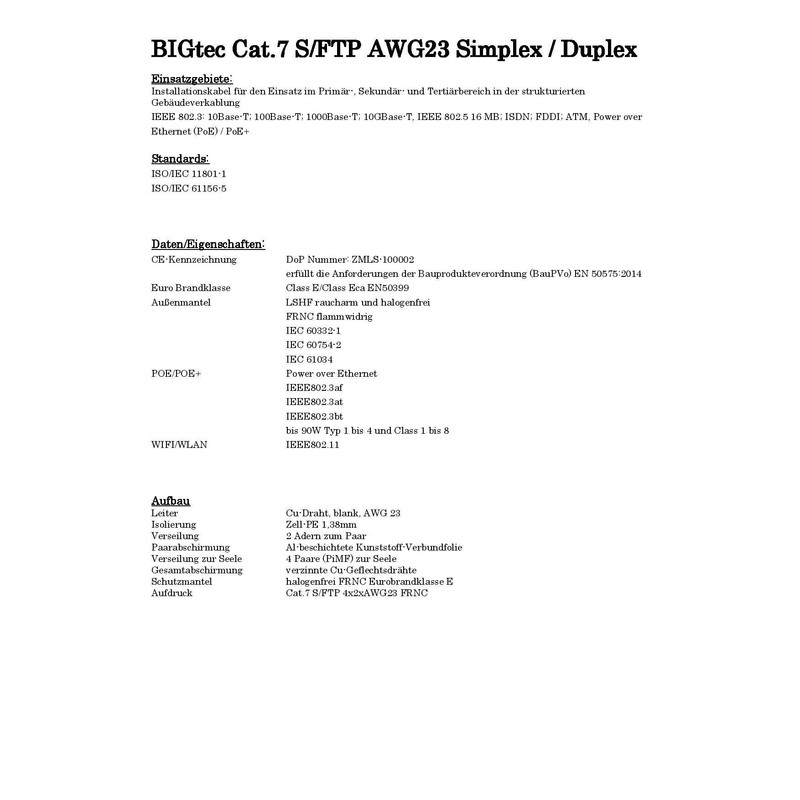 BIGtec All Patch Cables