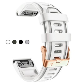 OUTVI 20mm Watch Band for Garmin fenix 5s fenix 6s fenix 7s pro quickfit 20 bands Replacement for garmin epix 2 42mm sapphire short strap Rose Gold women men White