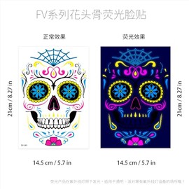 Halloween Tatuajes Temporales de Cara, Tatuajes Temporales de Halloween para Prop Cosplay Halloween Tatto